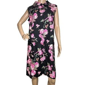 Vintage Miss Elaine floral shift dress 70s deadstock large